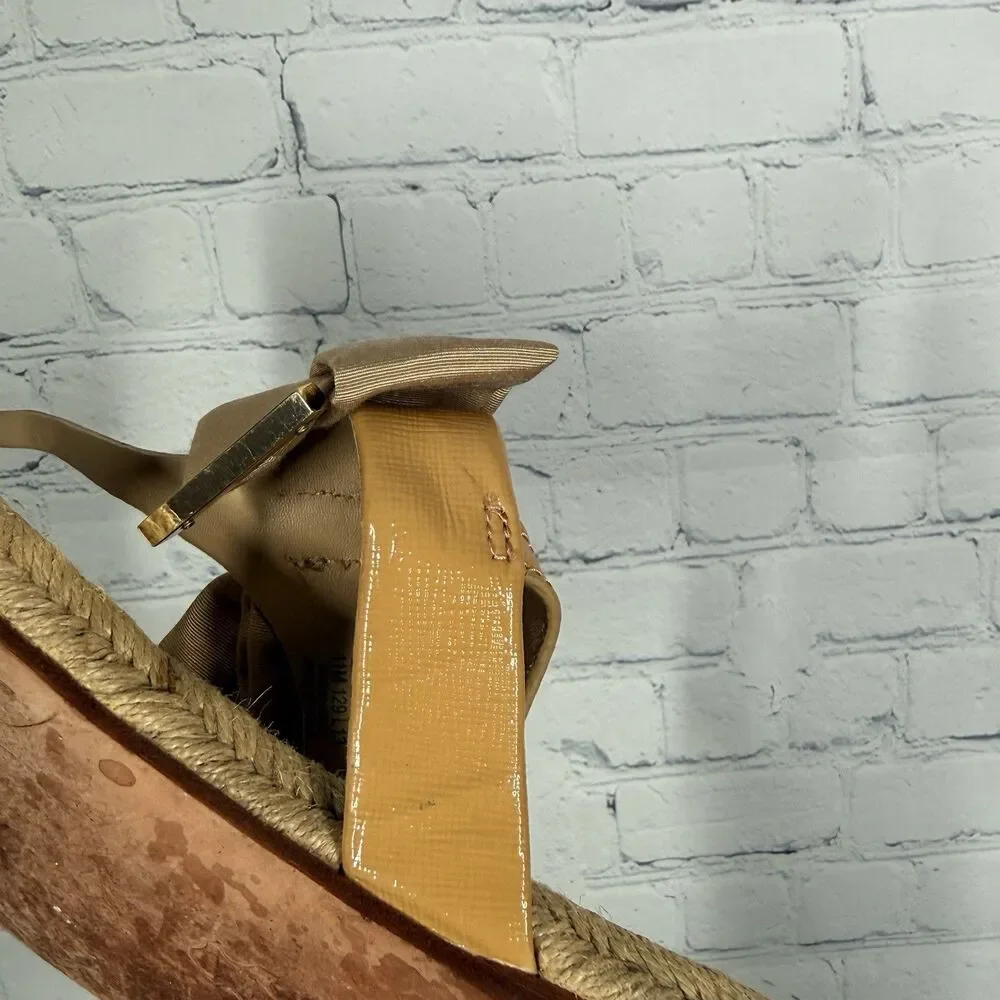 Tory Burch Bow Thong Sandals Women 11 Espadrille Jute Resort Coastal Boho